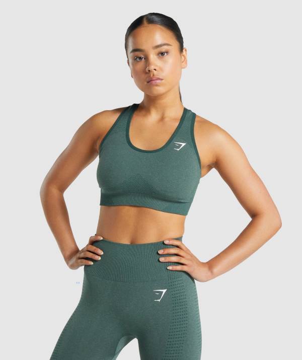 Damske Športové Podprsenky Gymshark Vital Seamless 2.0 Tmavo Zelene | HW9230476